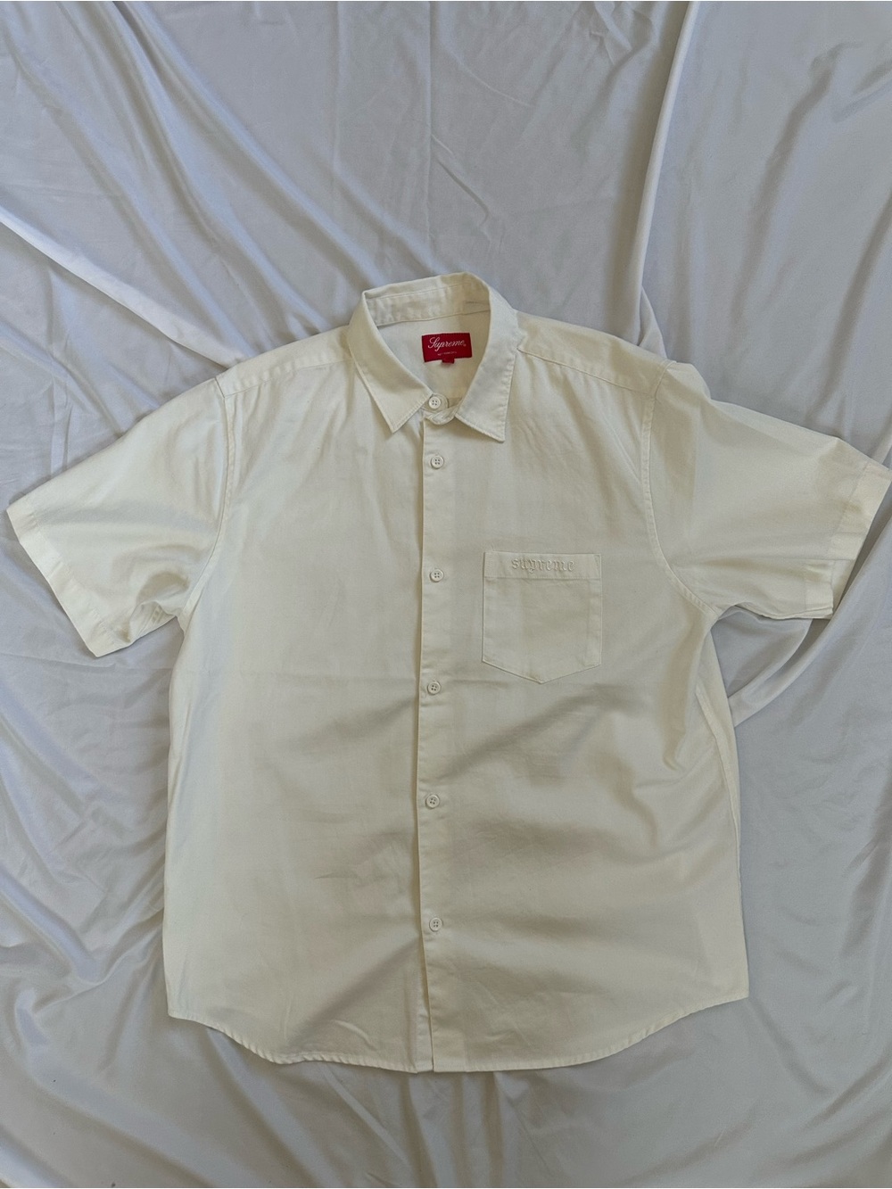 SS23 Supreme Croc Patch S/S Work Shirt “White”